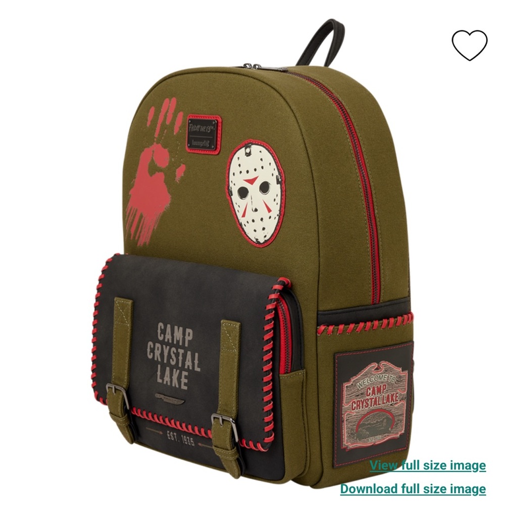 Loungefly Friday the 13th Camp Crystal Lake Canvas Full-Size Backpack - Picture 6 of 9
